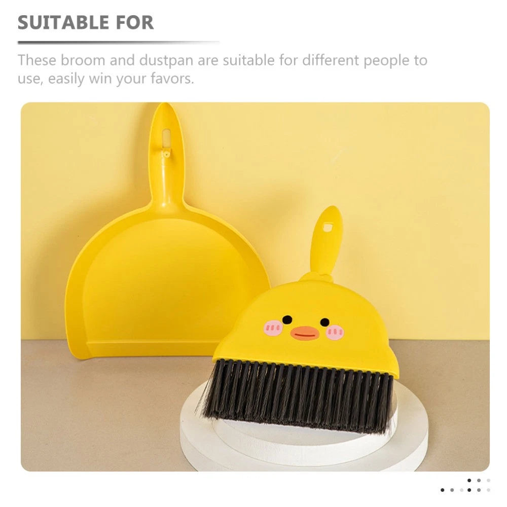 2 Sets Dustpan and Brush Mini Broom Child Pupils Desktop Cleaning