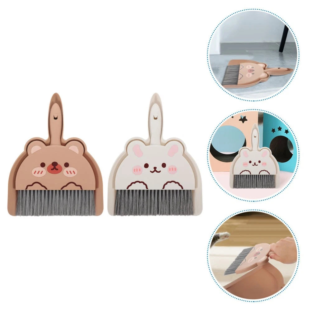 2 Set of Tabletop Brush Set Dining Sweeper Table Cleaning Tool Broom Dustpan