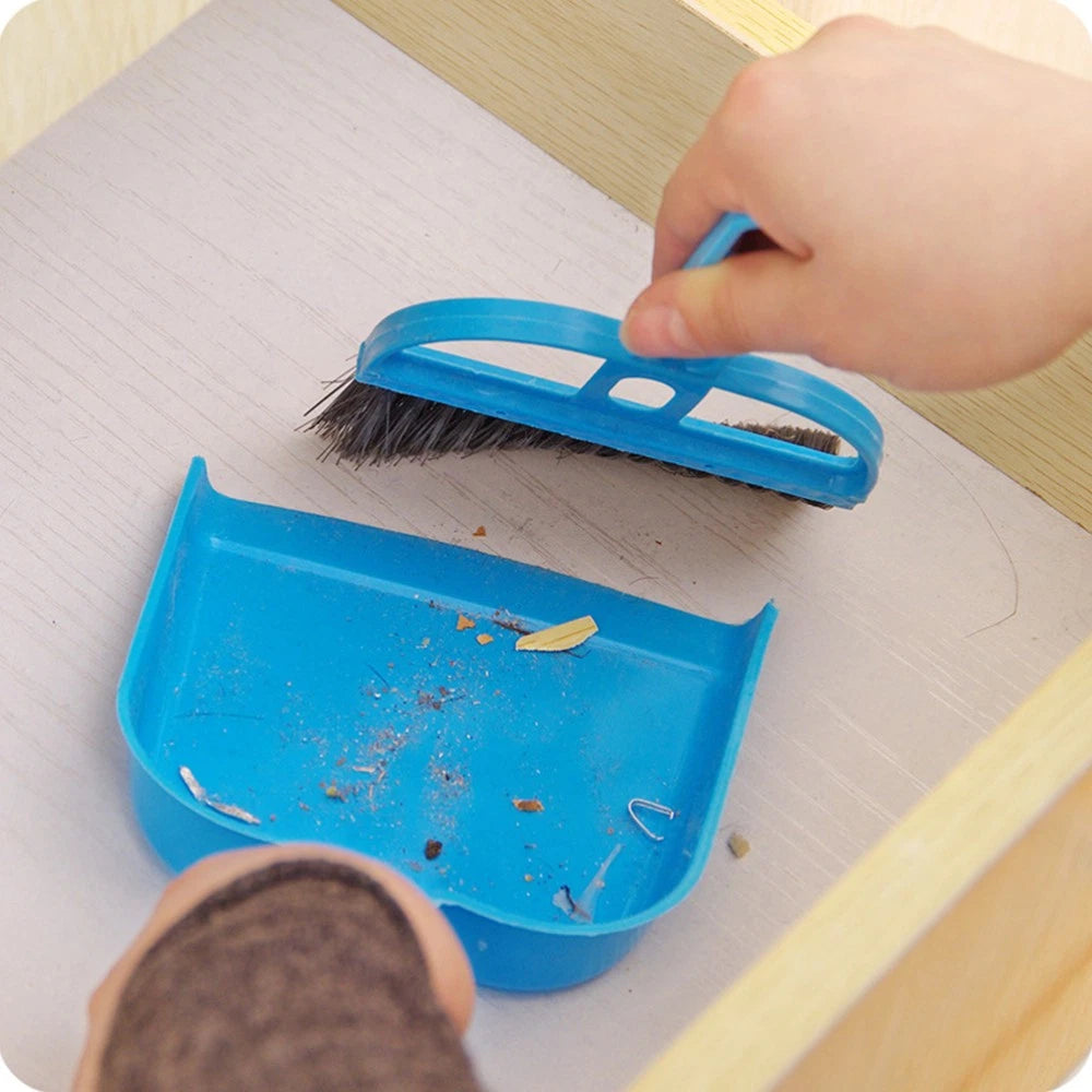 2 Count Keyboard Cleaner Kit Sweeping Brush and Dustpan Set Mini Broom with