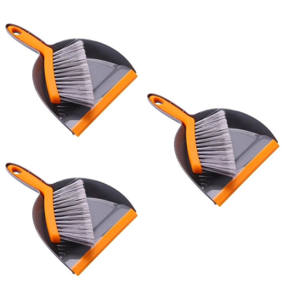 3 Count Mini Broom Set Dust Pan and Brushes Desk Handheld Dustpan