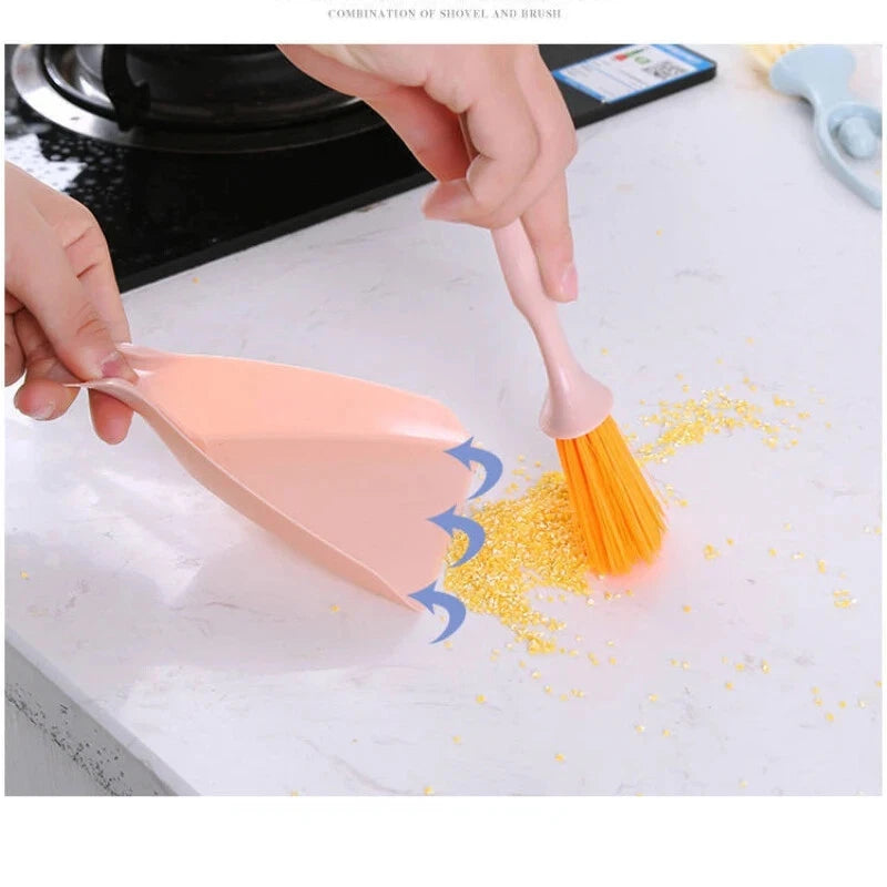 Home Keyboard Hair Brush Mini Floor Dust Broom and Dustpan Set Cleaning Tool New