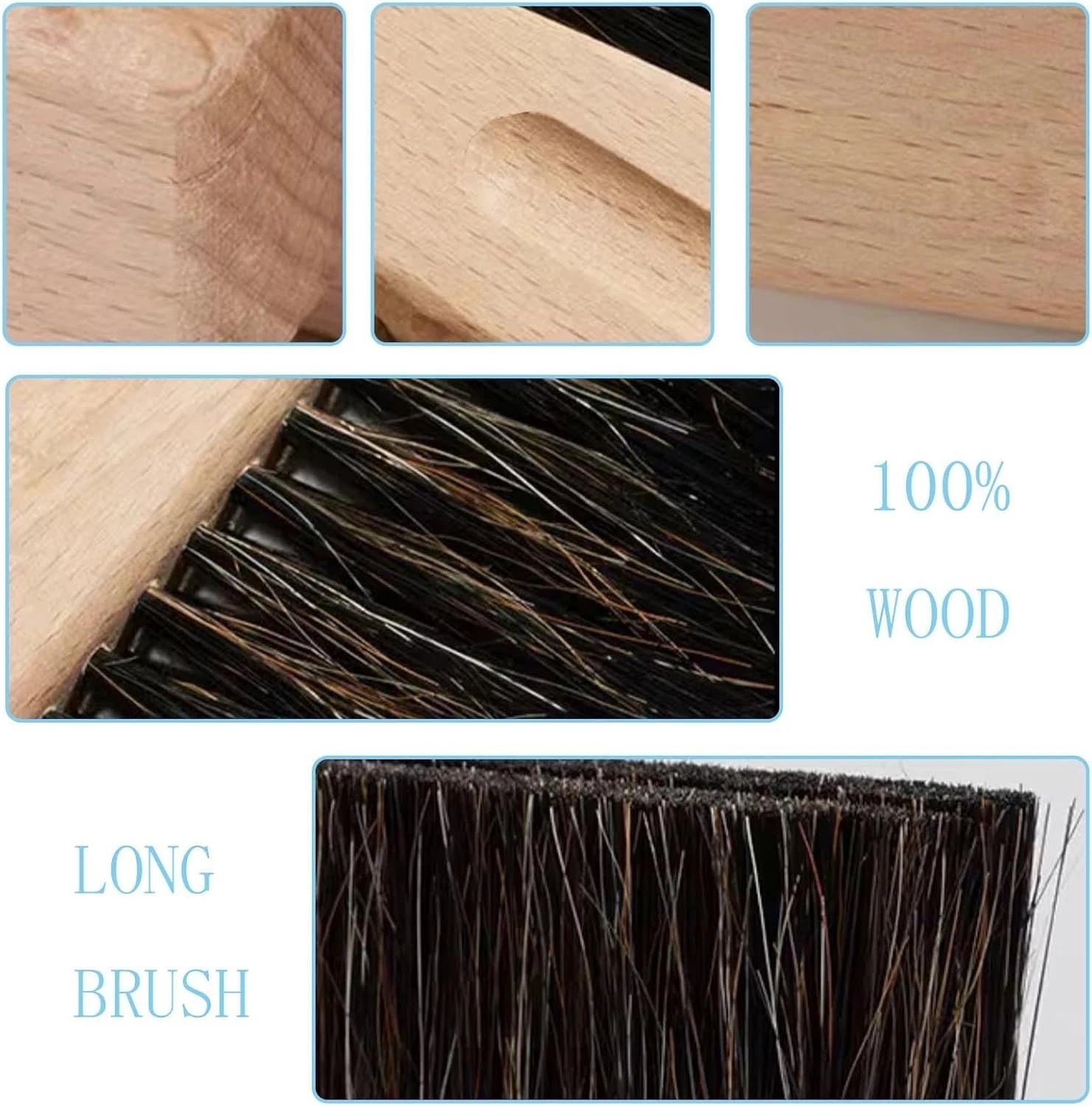 Mini Tabletop Dustpan and Brush Set with Wooden Handle – Compact Cleaning Kit