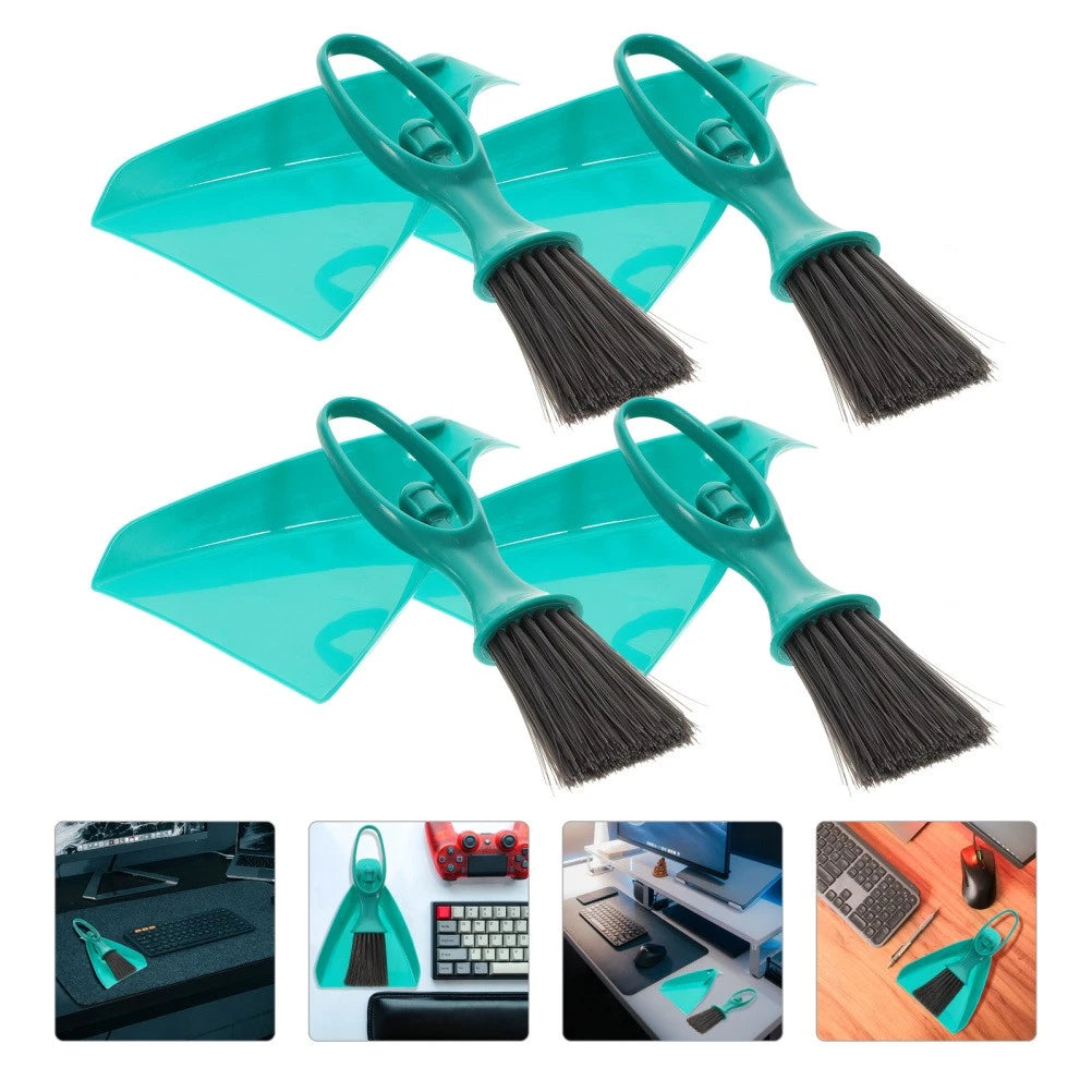 4 Sets Mini Broom Desktop Dustpan Brush Household Cleaning Kit Portable