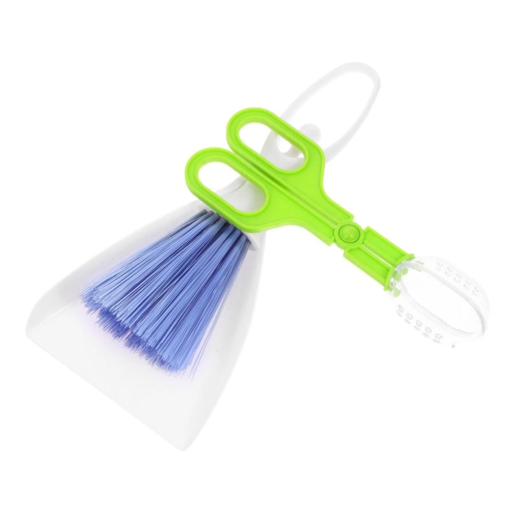 3 PCS Pet Cleaning Tools Small Dustpan Brush Sets Broom Hand Whisk Hamster