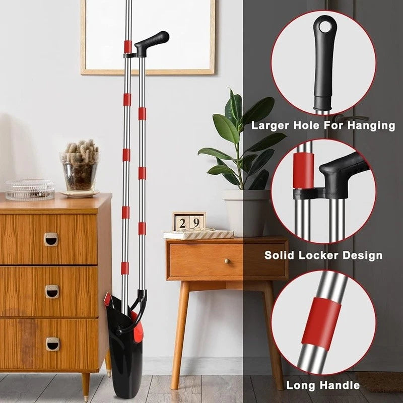 Broom Dustpan Set Upright Long Handle Combo Easy Clean Space Saving Home Office