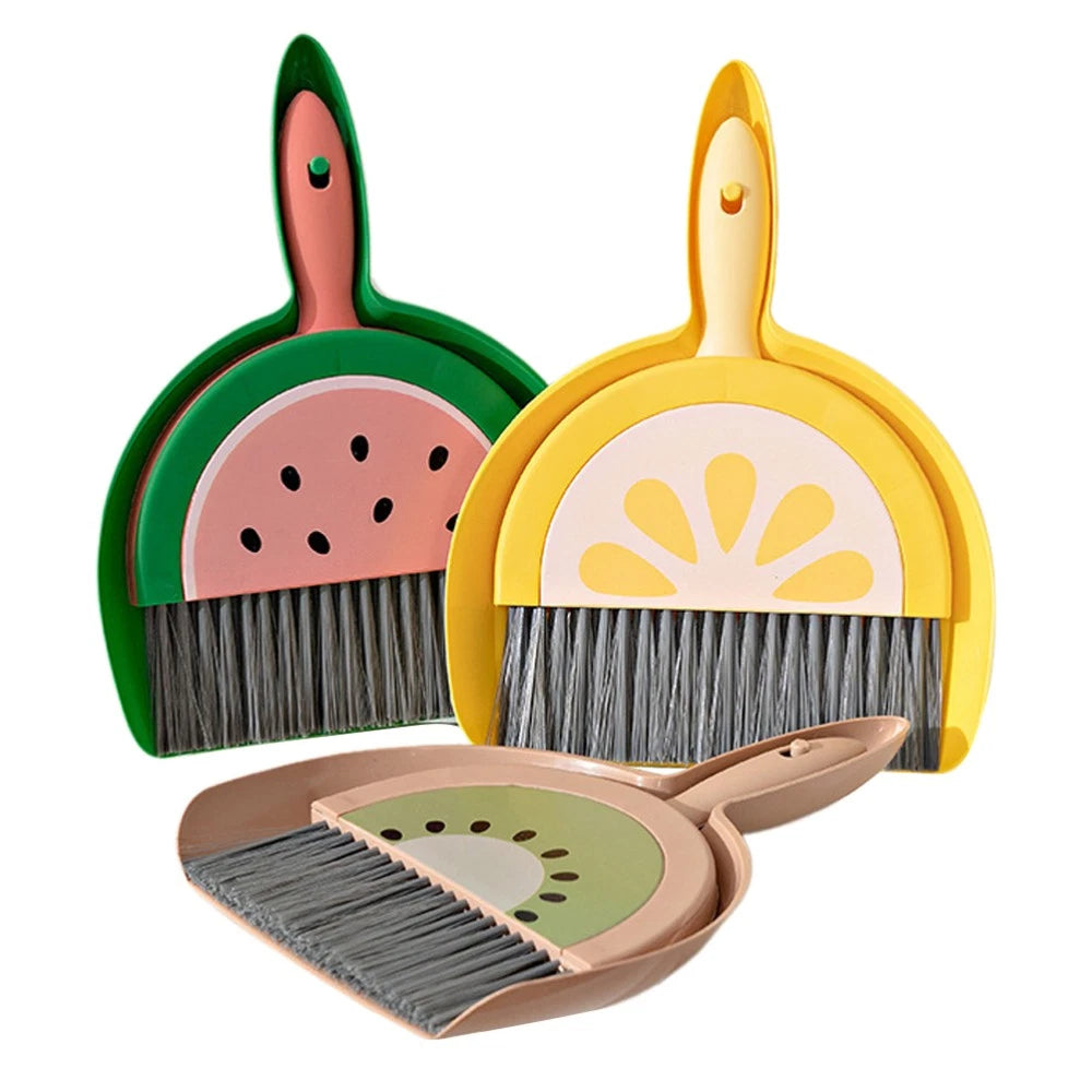 3 Sets Fruit Mini Broom Child Cleaning Tools for Housekeeping Dustpan