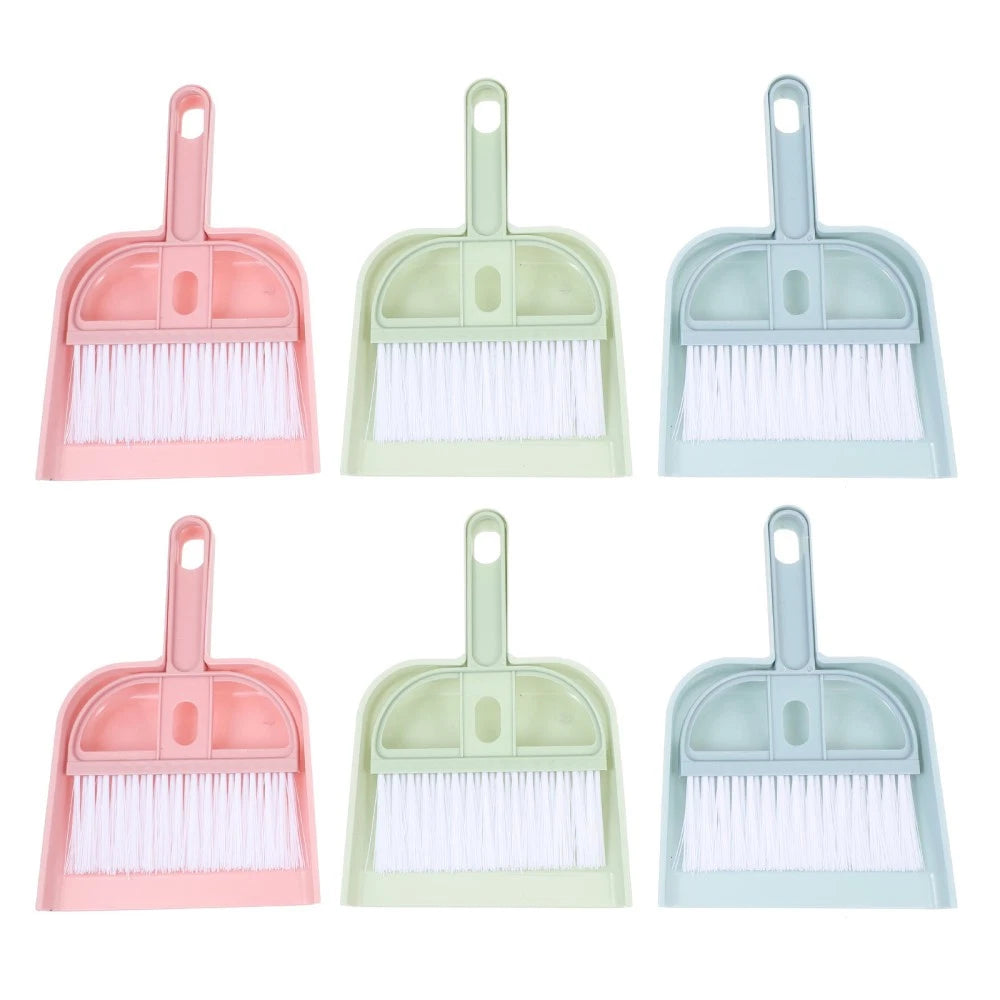 6 Sets Cleaning Artifact Set Hand Broom And Dustpan Smaller With Dustpan-