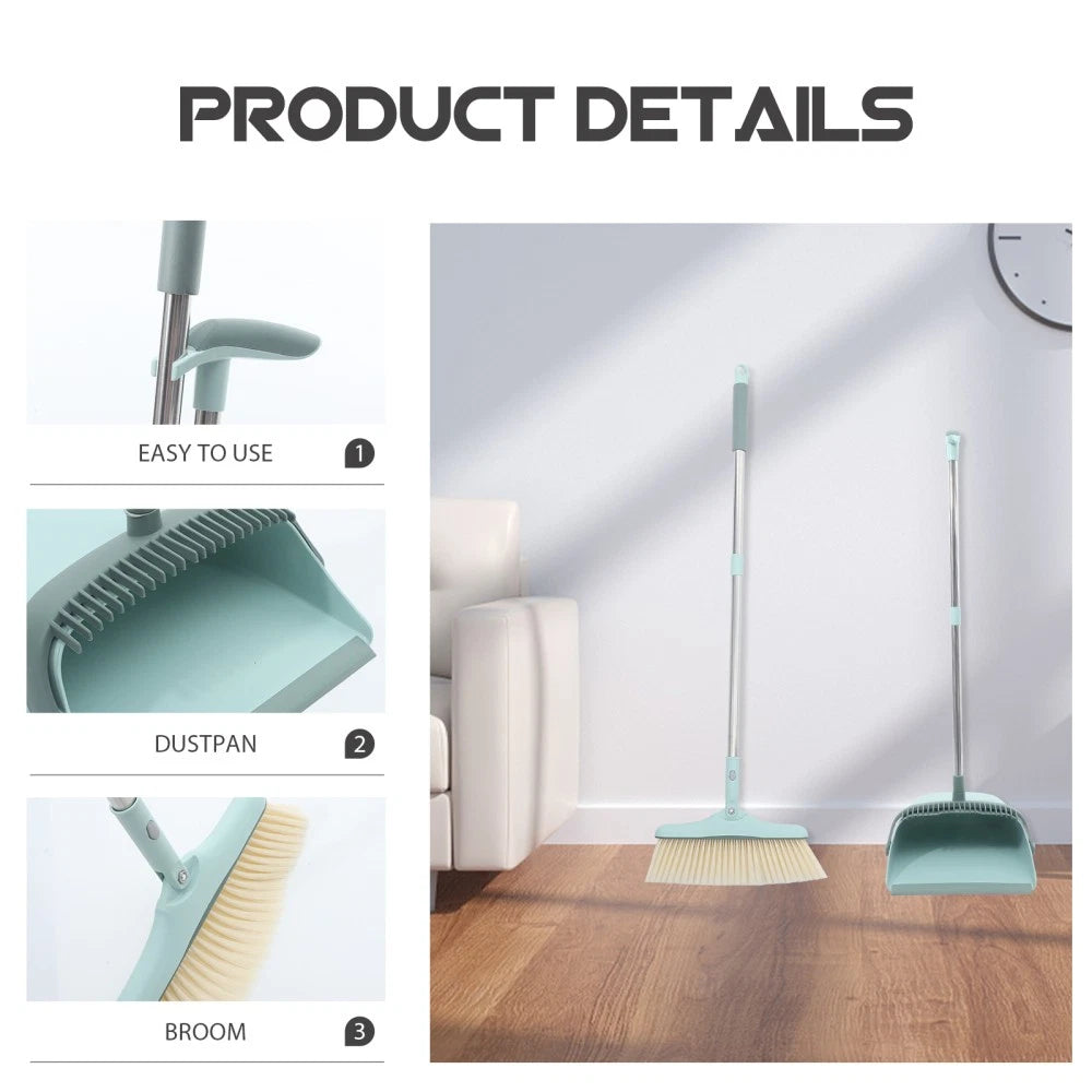 Broom Dustpan Set Sweeping Brush and Handy Office Household Cleaning Supplies