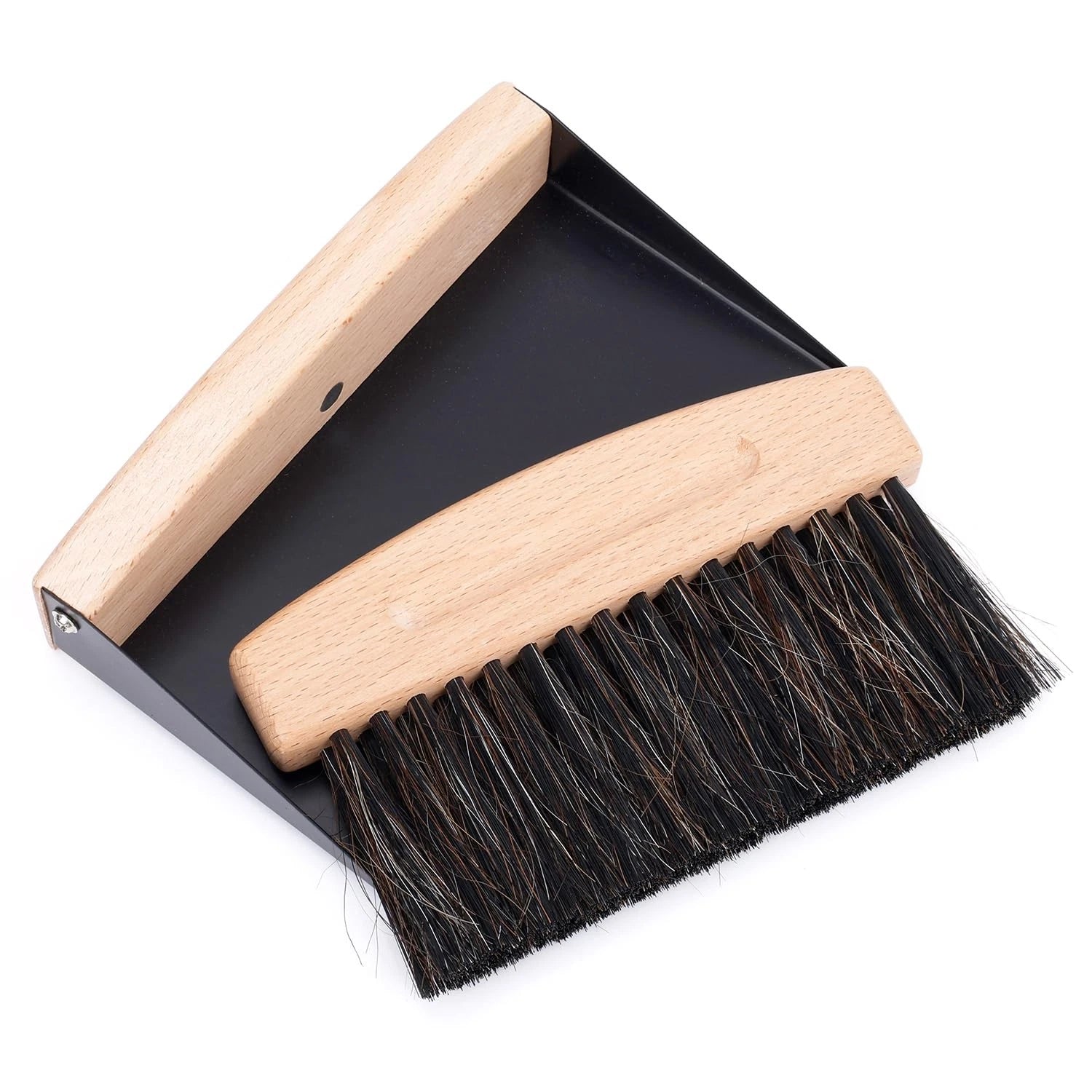 Desktop Broom and Dustpan Set, Mini Dustpan and Brush Set Wooden Handheld Bro...