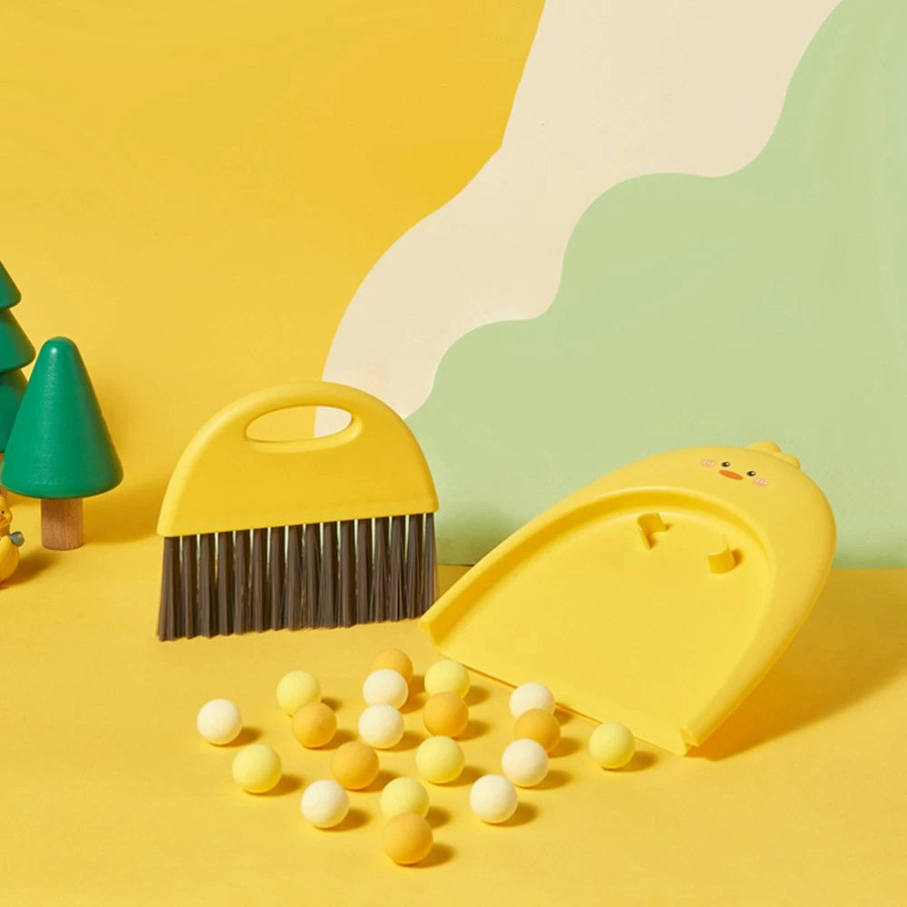 Mini Dustpan Set Baby Child Small Plastic Broom and Tabletop Cleaning Brush