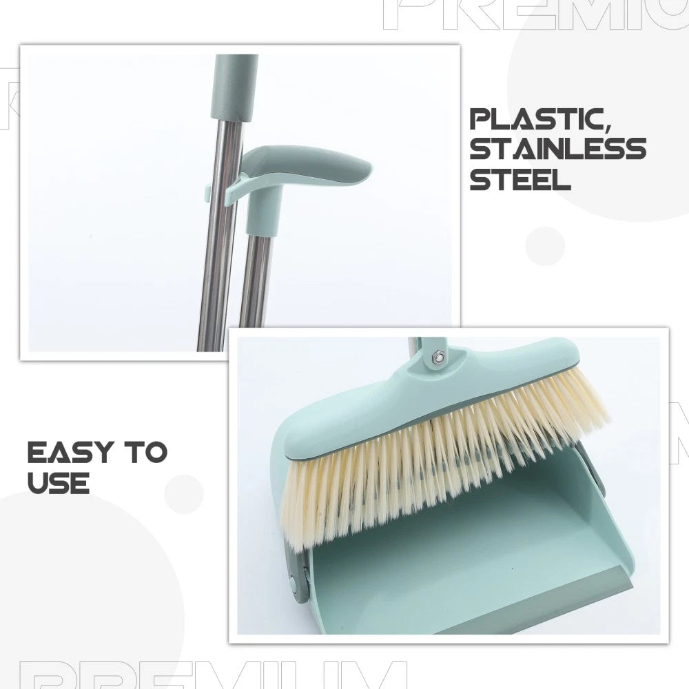 1 Set of Household Broom and Dustpan Reusable Broom Dustpan Home Cleaning