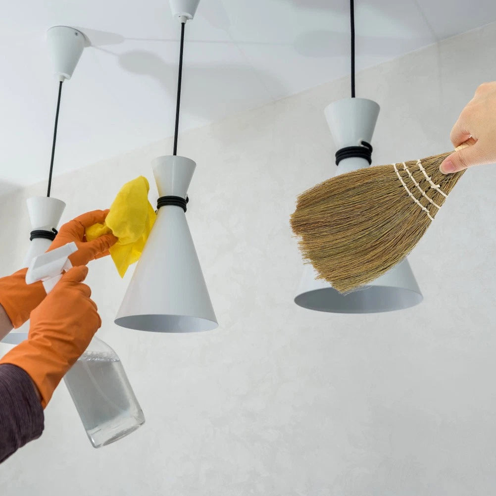 2 Pcs Desktop Duster Broom Set Cleaning Office Baby Small Dustpan