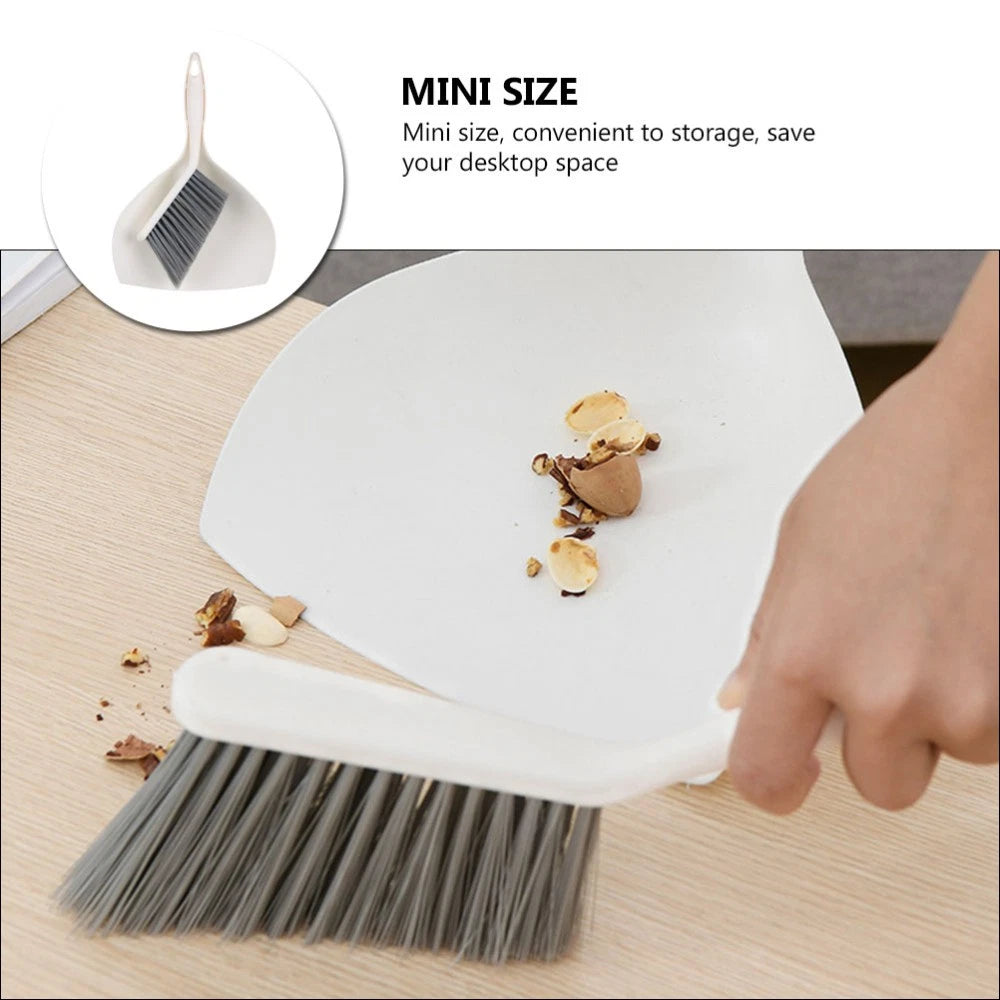 2 Sets Desktop Cleaning Kit Accessories Broom Dustpan Combination