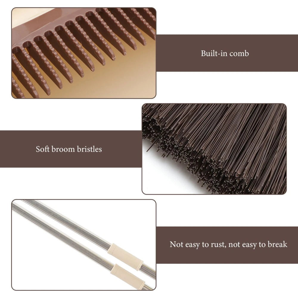 Broom Dustpan Set Office Stainless Steel Small Brushes for Cleaning
