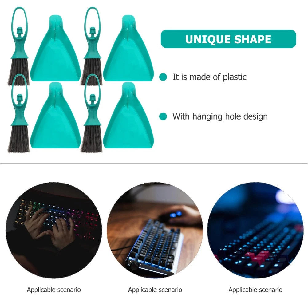 4 Sets Mini Broom Desktop Dustpan Brush Household Cleaning Kit Portable