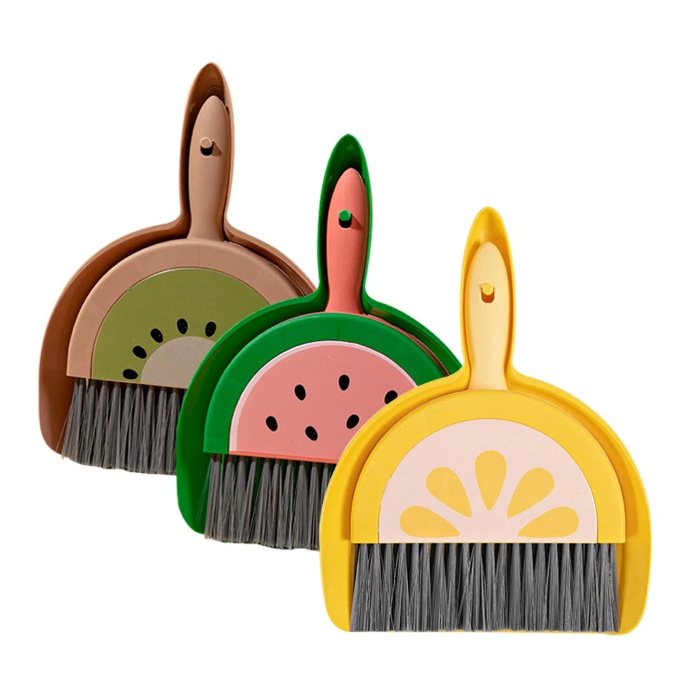 3 Sets Fruit Mini Broom Child Cleaning Tools for Housekeeping Dustpan