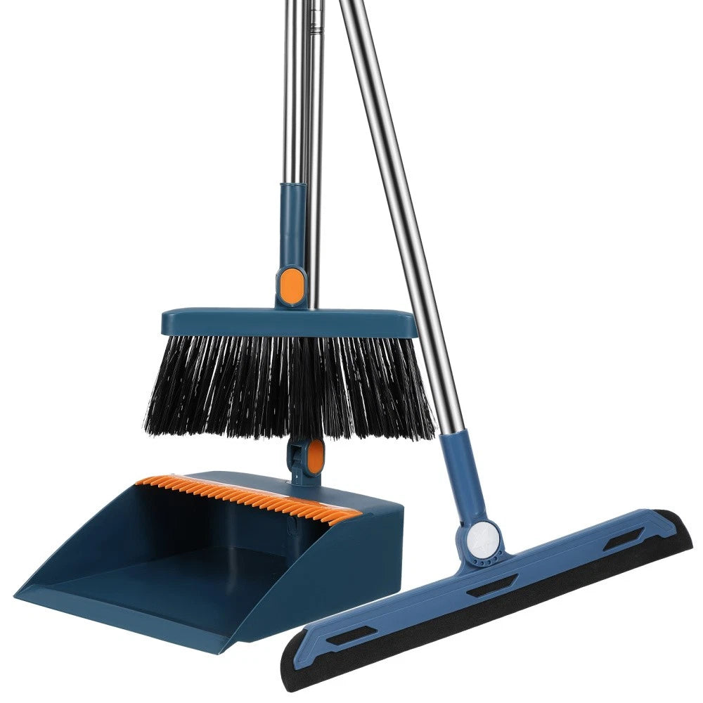 3pcs/set Long Handle Dustpan and Broom Set Dust Pan Brush Set Indoor Home Garden