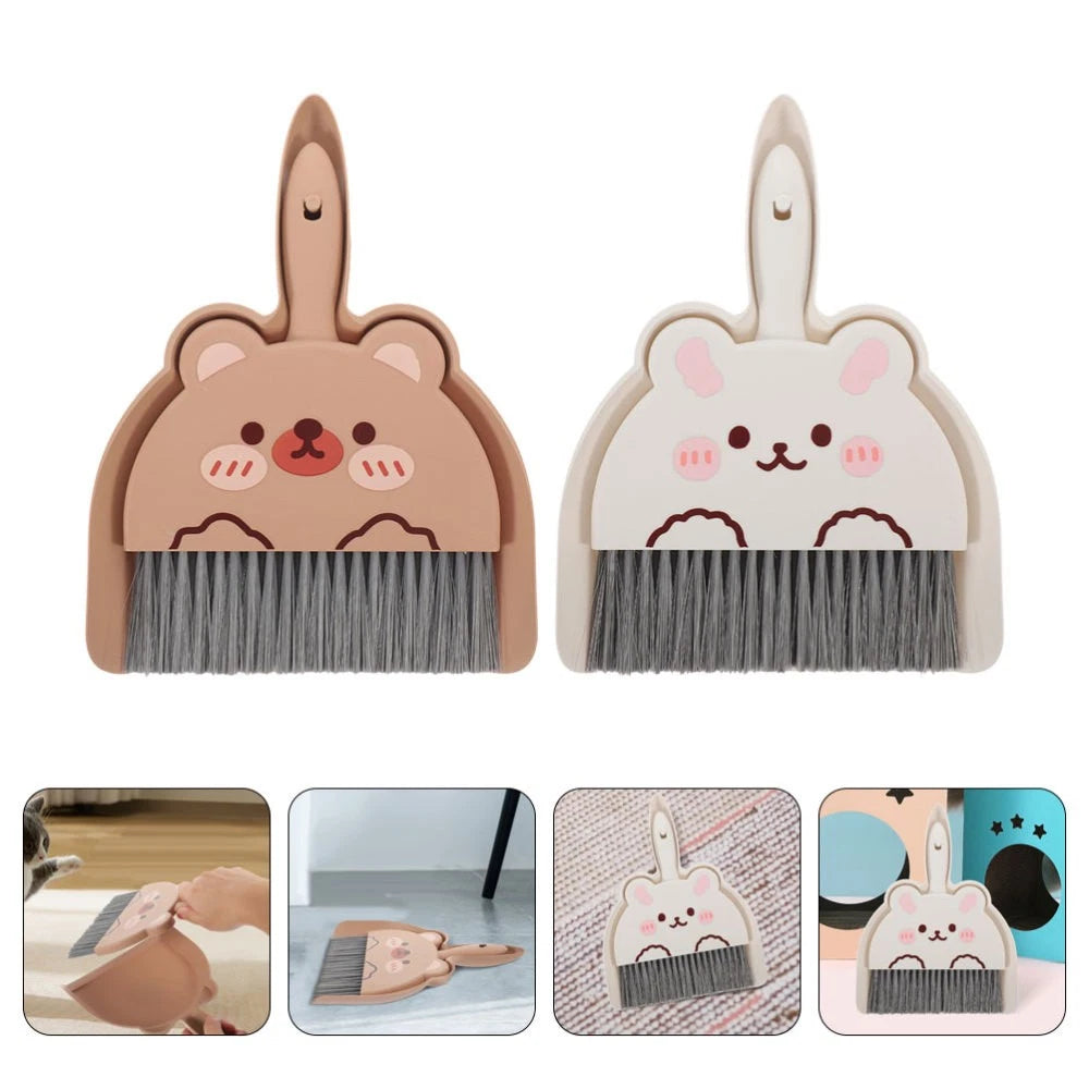 2 Set of Tabletop Brush Set Dining Sweeper Table Cleaning Tool Broom Dustpan