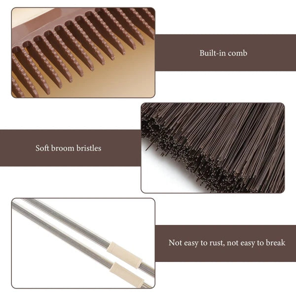Broom Dustpan Set Office Stainless Steel Small Brushes for Cleaning