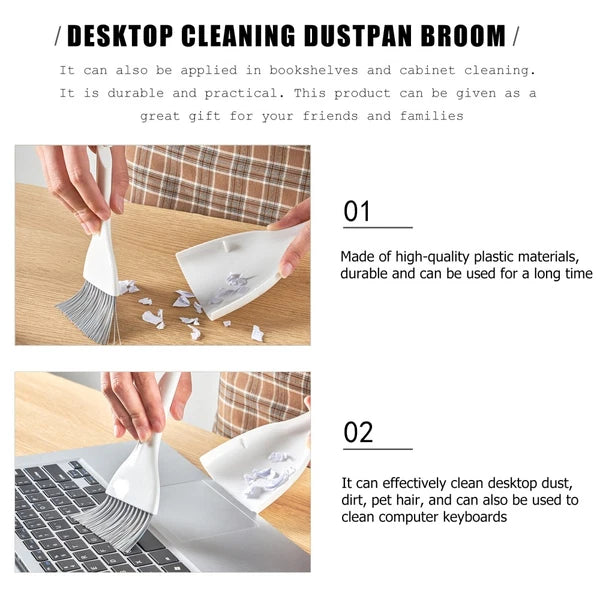 Mini Dustpan Broom Set Desktop Cleaner Small Hand Brush for Cleaning