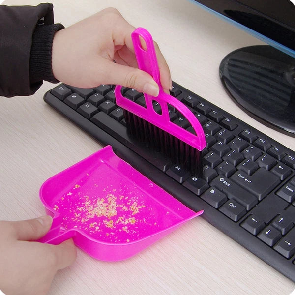 6 Sets Sweeping Brush and Dustpan Small Broom Computer Cleaner Kit