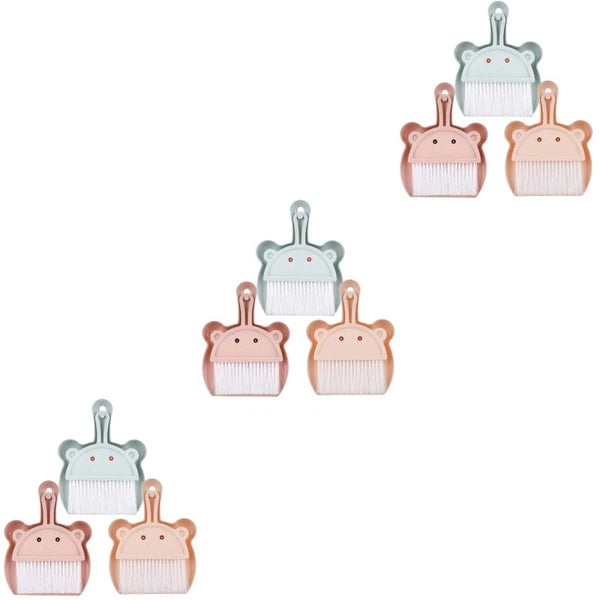 3 Sets Cartoon Broom Dustpan Table Top Mini Broom Household Dustpan-