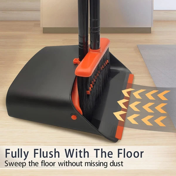 Broom and Dustpan Set for Home,  Long Handle Lightweight Indoor Broom Set Heavy