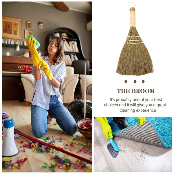 2 Pcs Desktop Duster Broom Set Cleaning Office Baby Small Dustpan