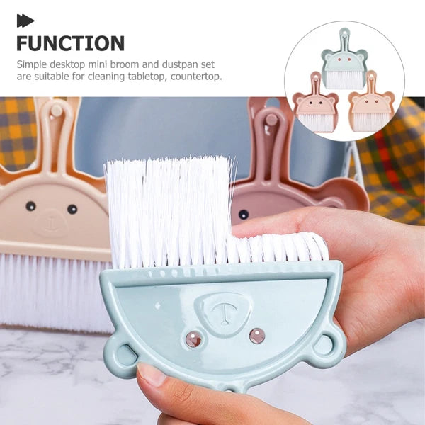 3 Sets Cartoon Broom Dustpan Mini and sweeper Small Table Brush