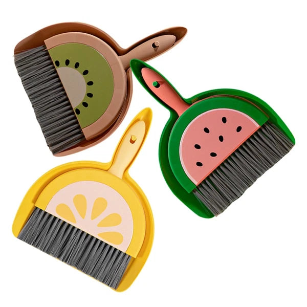 3 Sets Fruit Mini Broom Toddler Dustpan and Brush Multi-function
