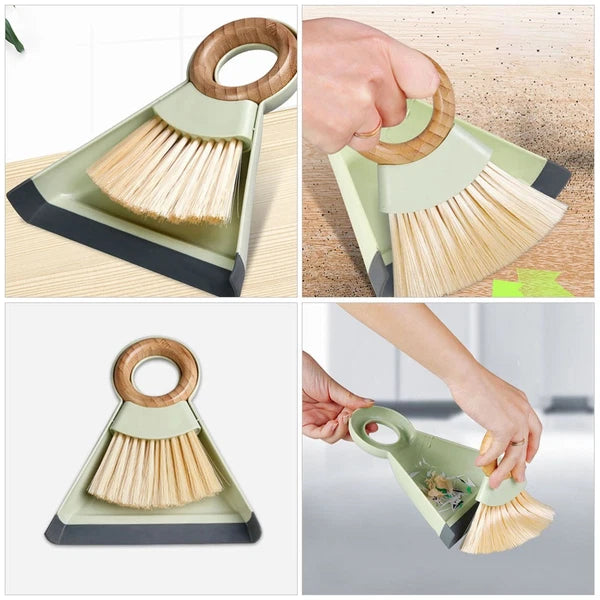 Mini Broom Dustpan Set Keyboard Brush and Duster for Car Air Vent