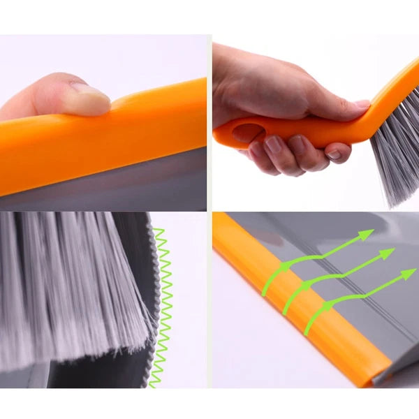 2 Count Mini Broom Set Desktop Dustpan and Small Hand Cleaning Brush