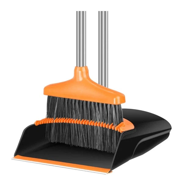 New Ergonomic Broom and Dustpan Set - Indoor and Pet