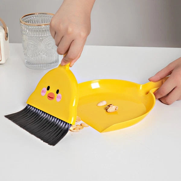 2 Sets Dustpan and Brush Mini Broom Child Pupils Desktop Cleaning