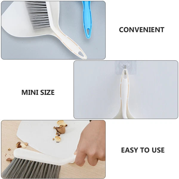 2 Sets Mini Dustpan Broom and Desktop Child Hand Household Cleaning Tools