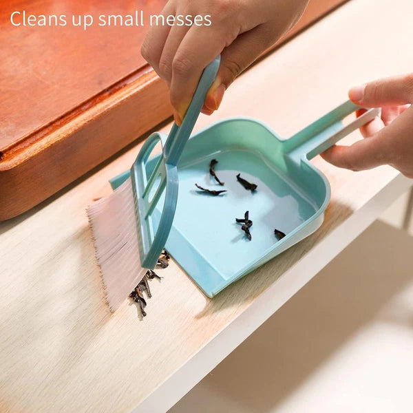 Lamoutor 3 Pack Mini Hand Broom and Dustpan Set Small Dust Pans Color Mixing