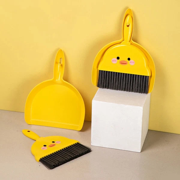 2 Sets Dustpan and Brush Mini Broom Child Pupils Desktop Cleaning