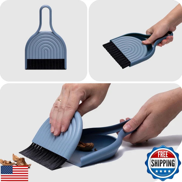 Peleg Design DustArch - Mini Dustpan and Brush Set, Small Dustpan and Broom w