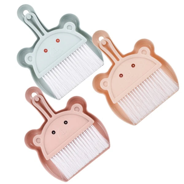 3 Sets Cartoon Broom Dustpan Small Hand Broom Desk Dustpan-