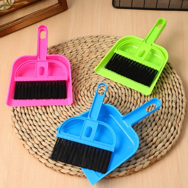3 Sets Of Household Desktop Pet Cage Small Brooms Dustpans Small Dustpans Brooms