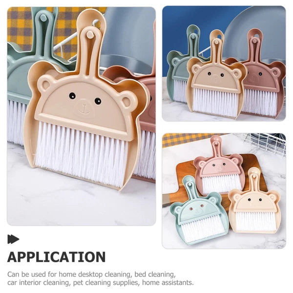3 Sets Cartoon Broom Dustpan Mini and sweeper Small Table Brush