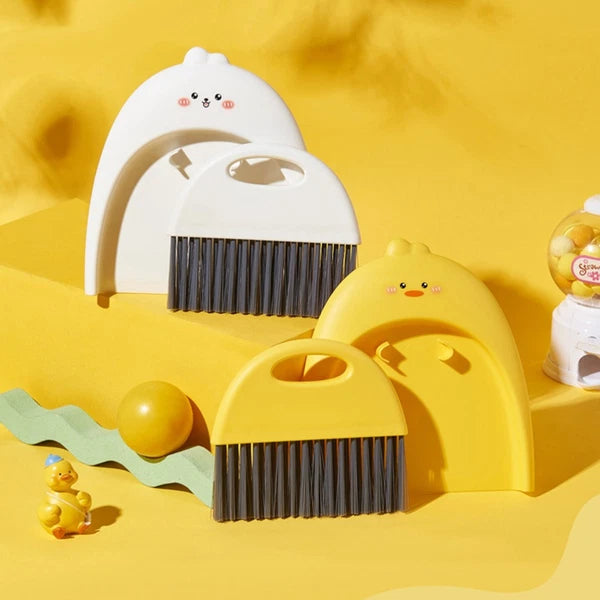 Mini Dustpan Set Baby Child Small Plastic Broom and Tabletop Cleaning Brush