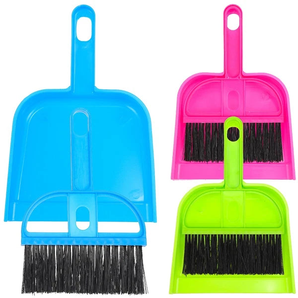 3 Sets Of Household Desktop Pet Cage Small Brooms Dustpans Small Dustpans Brooms