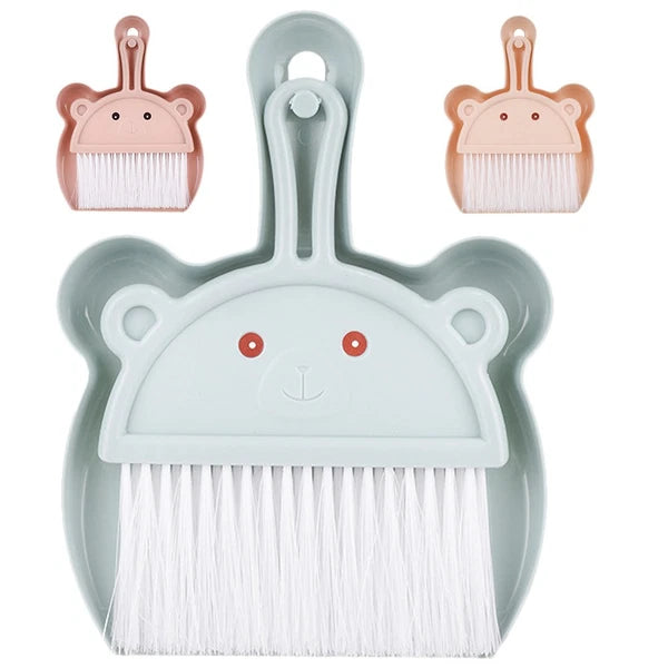 3 Sets Cartoon Broom Dustpan Table Top Mini Broom Household Dustpan-