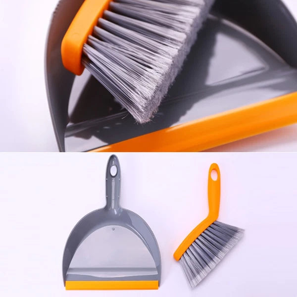 2 Count Mini Broom Set Desktop Dustpan and Small Hand Cleaning Brush