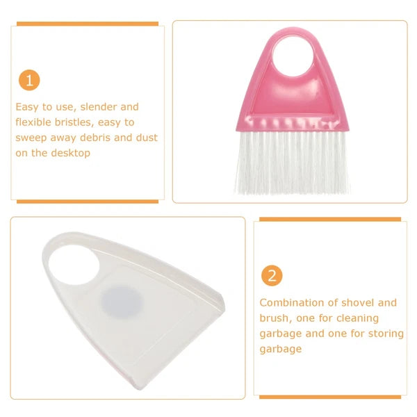2 Sets Cleaning and Sweeping Bridegroom Desktop Mini Broom Small with Dustpan