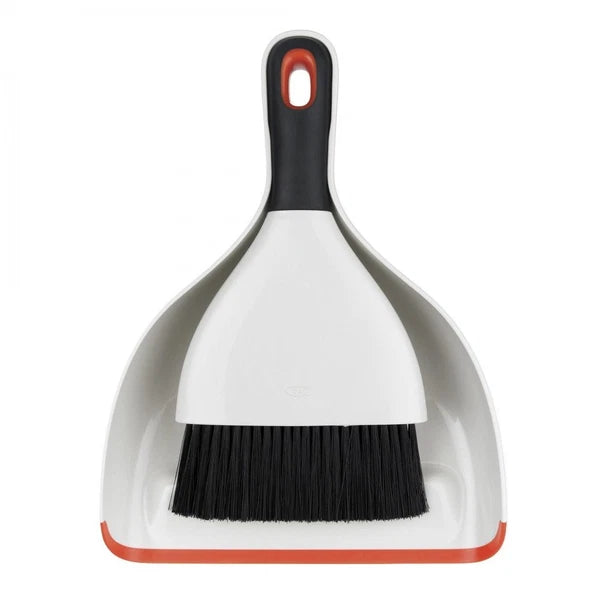 OXO Broom, Dustpan, Dustpan & Brush Set, Orange