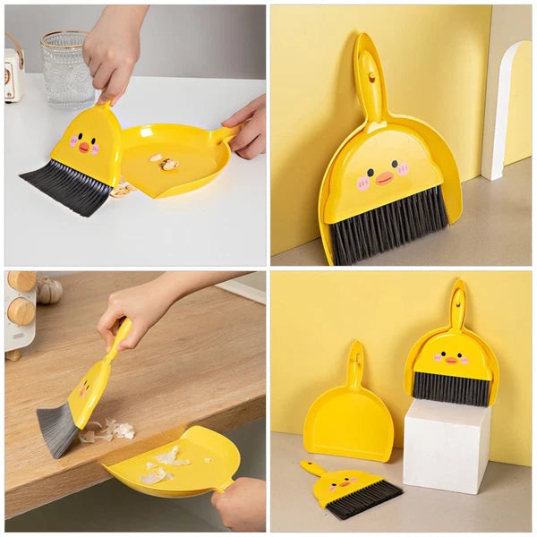 2 Sets Dustpan and Brush Mini Broom Child Pupils Desktop Cleaning