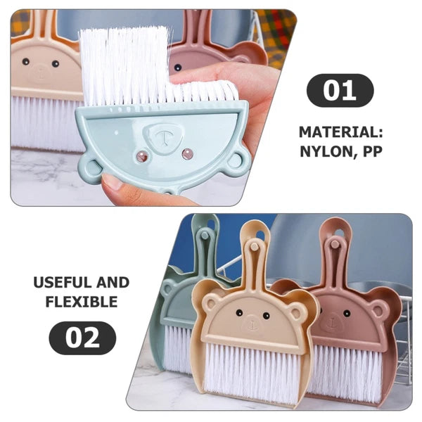 3 Sets Cartoon Broom Dustpan Mini and sweeper Small Table Brush