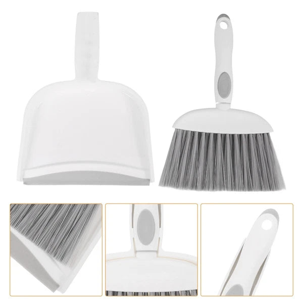 1 Set Small Broom Dustpan Kit Desktop Whisk Broom Brush And Waste Bin Tabletop
